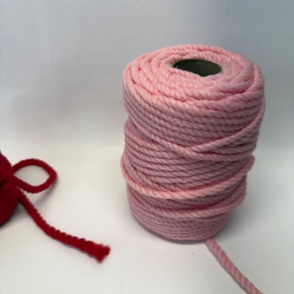 Maxi-Cord Braided Polypropylene Macrame Cord Lot Green Red Blue Pink - Picture 6 of 9